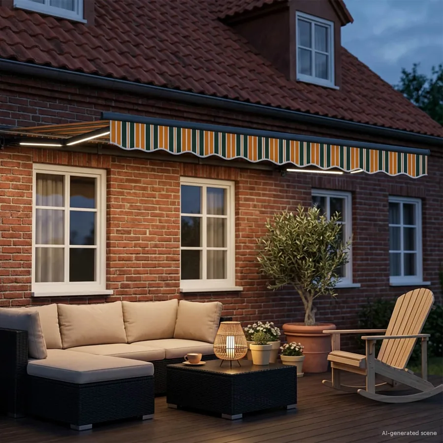 Auvent rétractable électrique Vert, Jaune, Anthracite 3 x 2,5 m - 3