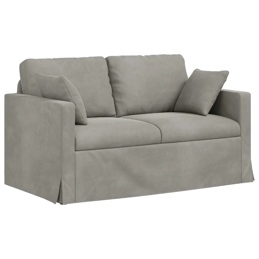 Ensemble de Canapés 2 pcs Gris clair 138 x 78 x 80 cm Velours - 5
