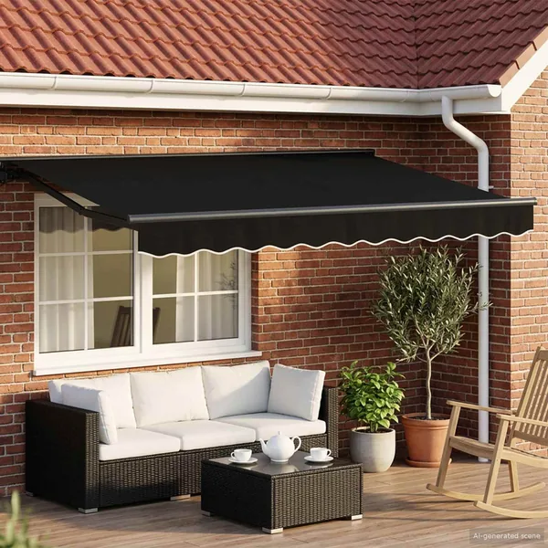Auvent rétractable électrique Noir et anthracite 3 x 2,5 m