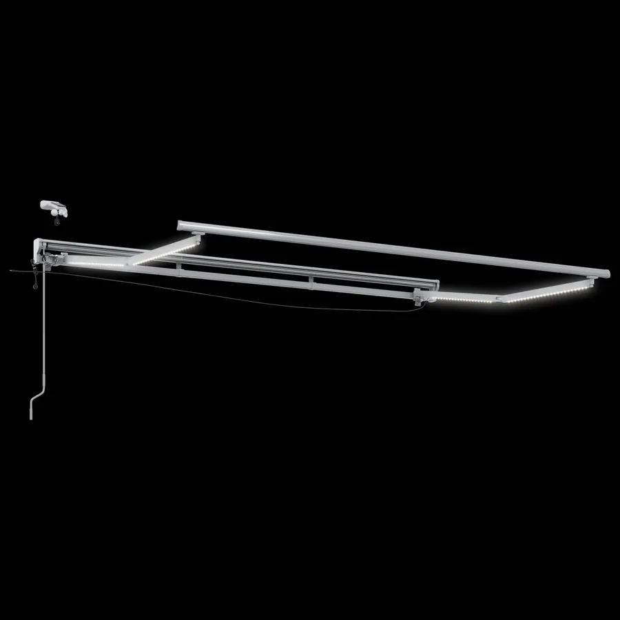 Auvent rétractable électrique Noir et Blanc 3 x 2,5 m - 6