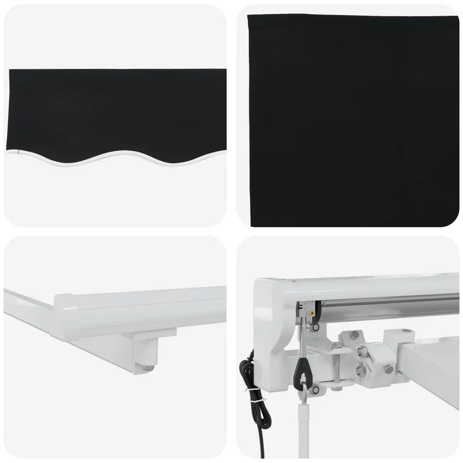 Auvent rétractable électrique Noir et Blanc 3 x 2,5 m - 9
