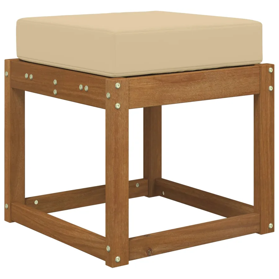 Coussin de Siège d'Extérieur Beige 40 x 40 x 8 cm - 3