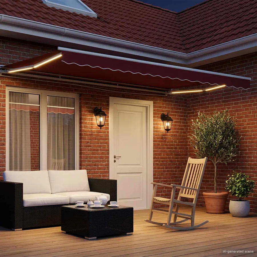 Auvent rétractable électrique Rouge et Blanc 4 × 3 m - 3