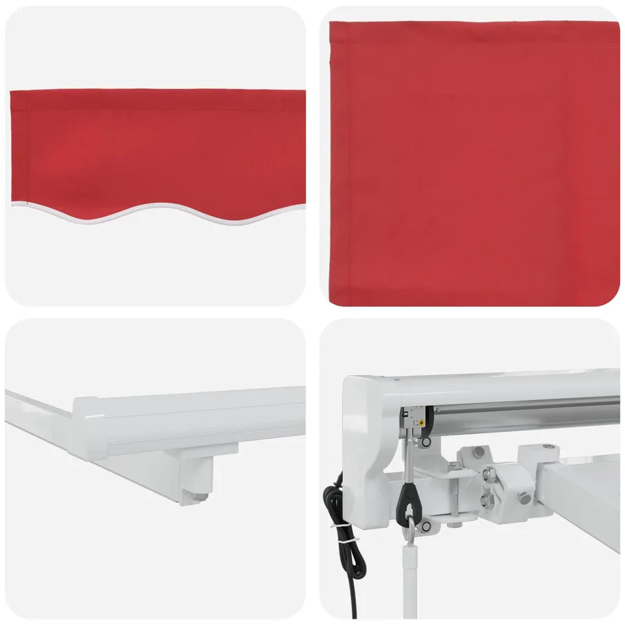 Auvent rétractable électrique Rouge et Blanc 4 × 3 m - 9