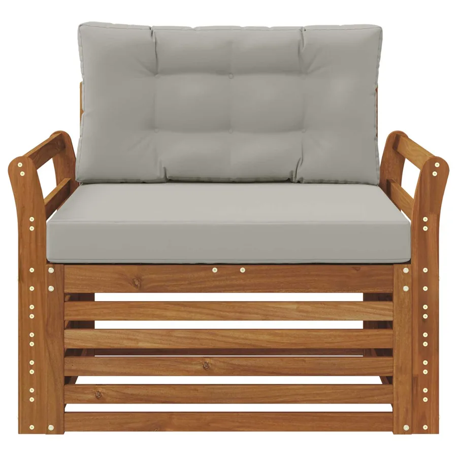 Canapé d’extérieur Bois d'acacia massif et polyester - 3