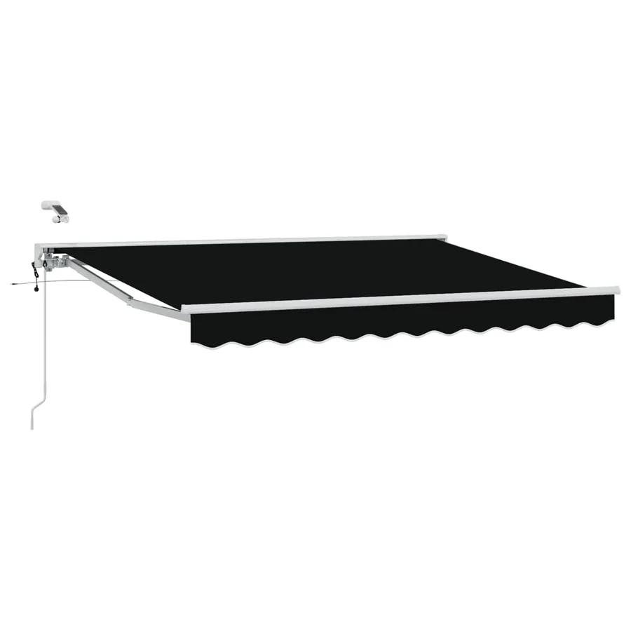 Auvent rétractable électrique Noir et Blanc 3,5 x 2,5 m - 2