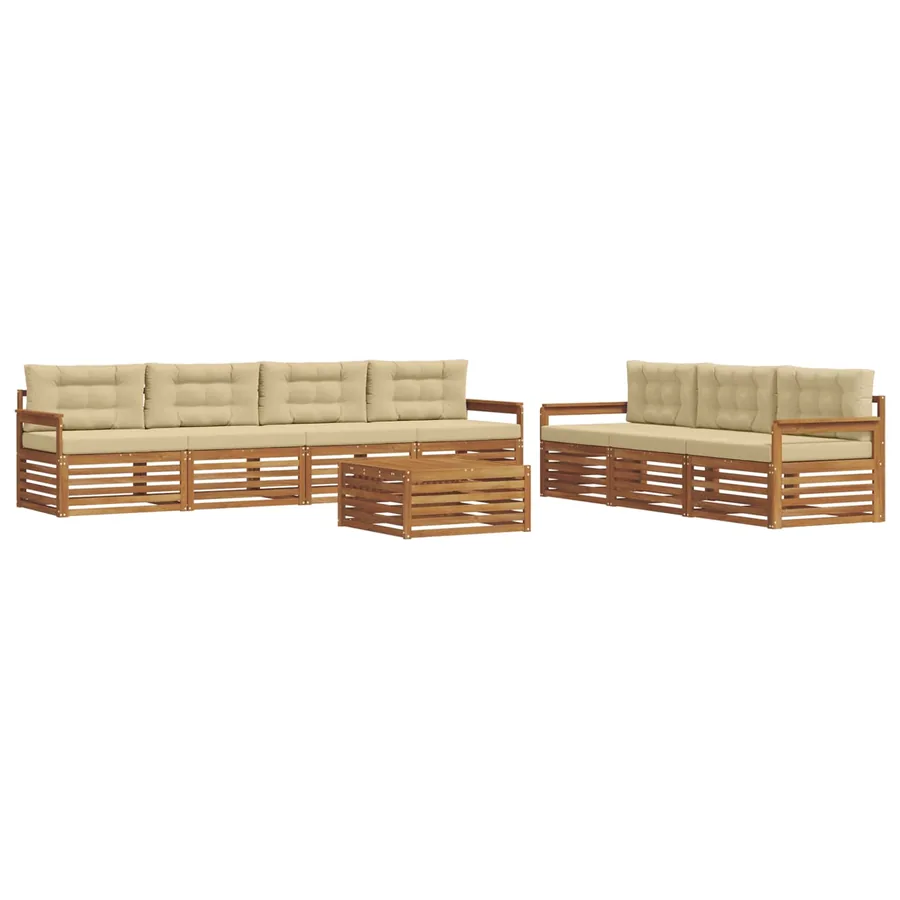 Ensemble de canapés d'extérieur 8 pcs Naturel et Beige - 2