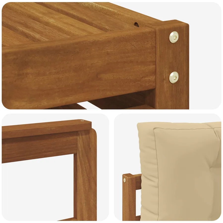Ensemble de canapés d'extérieur 8 pcs Naturel et Beige - 7