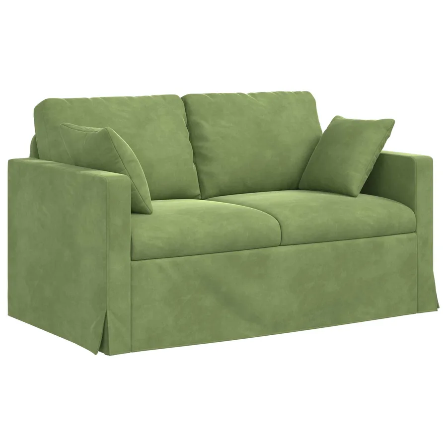 Canapé Vert clair 138 x 78 x 80 cm Velours - 2