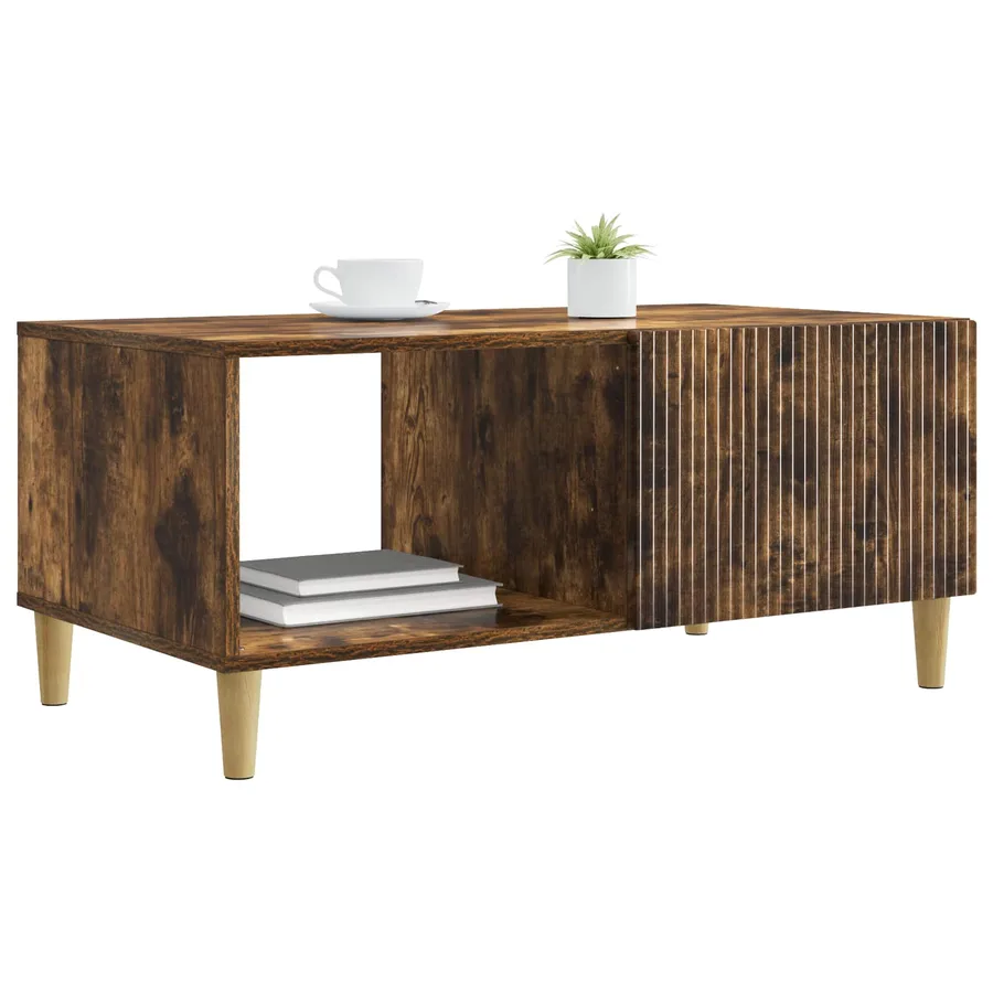 Table basse Chêne fumé 90 x 50 x 40 cm Bois d'ingénierie - 3