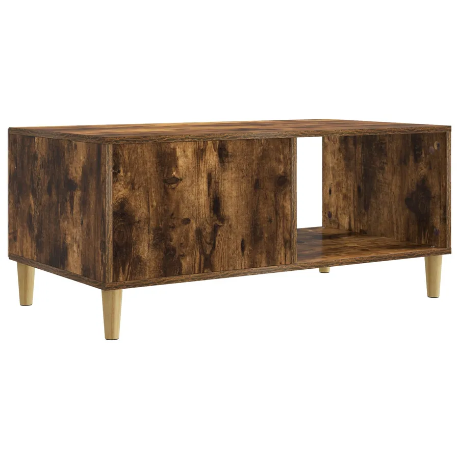 Table basse Chêne fumé 90 x 50 x 40 cm Bois d'ingénierie - 7