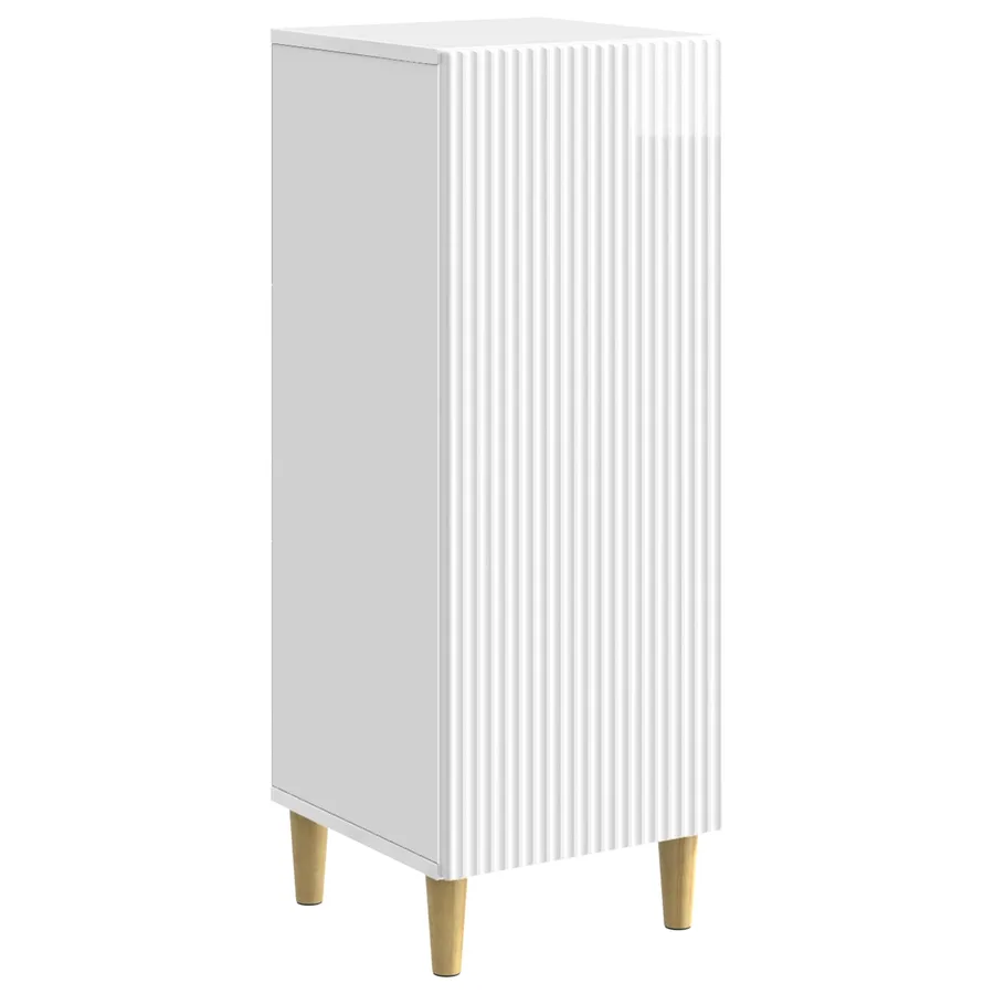 Buffet Blanc brillant 33 x 34,5 x 90 cm Bois d'ingénierie - 2