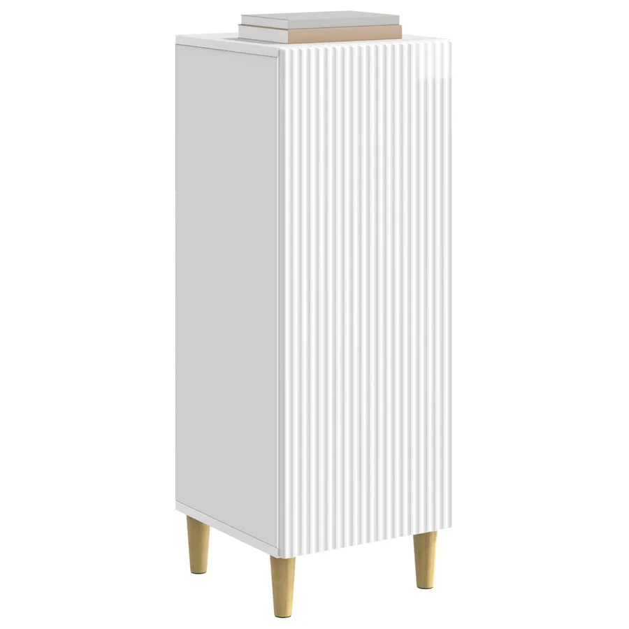 Buffet Blanc brillant 33 x 34,5 x 90 cm Bois d'ingénierie - 3