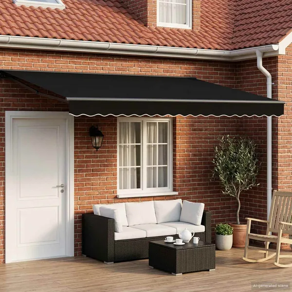 Auvent rétractable électrique Noir et anthracite 4 × 3 m