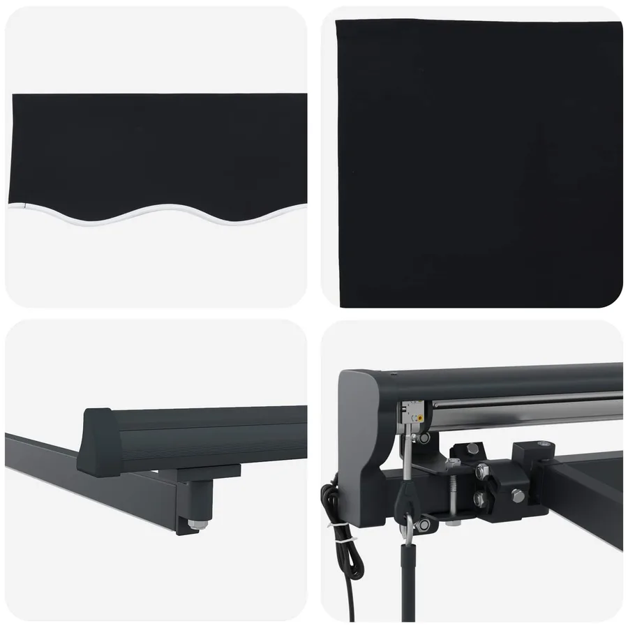 Auvent rétractable électrique Noir et anthracite 4 × 3 m - 9