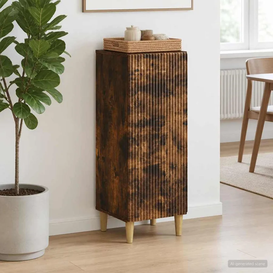 Buffet Chêne fumé 33 x 34,5 x 90 cm Bois d'ingénierie