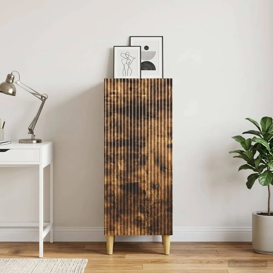 Buffet Chêne fumé 33 x 34,5 x 90 cm Bois d'ingénierie - 4