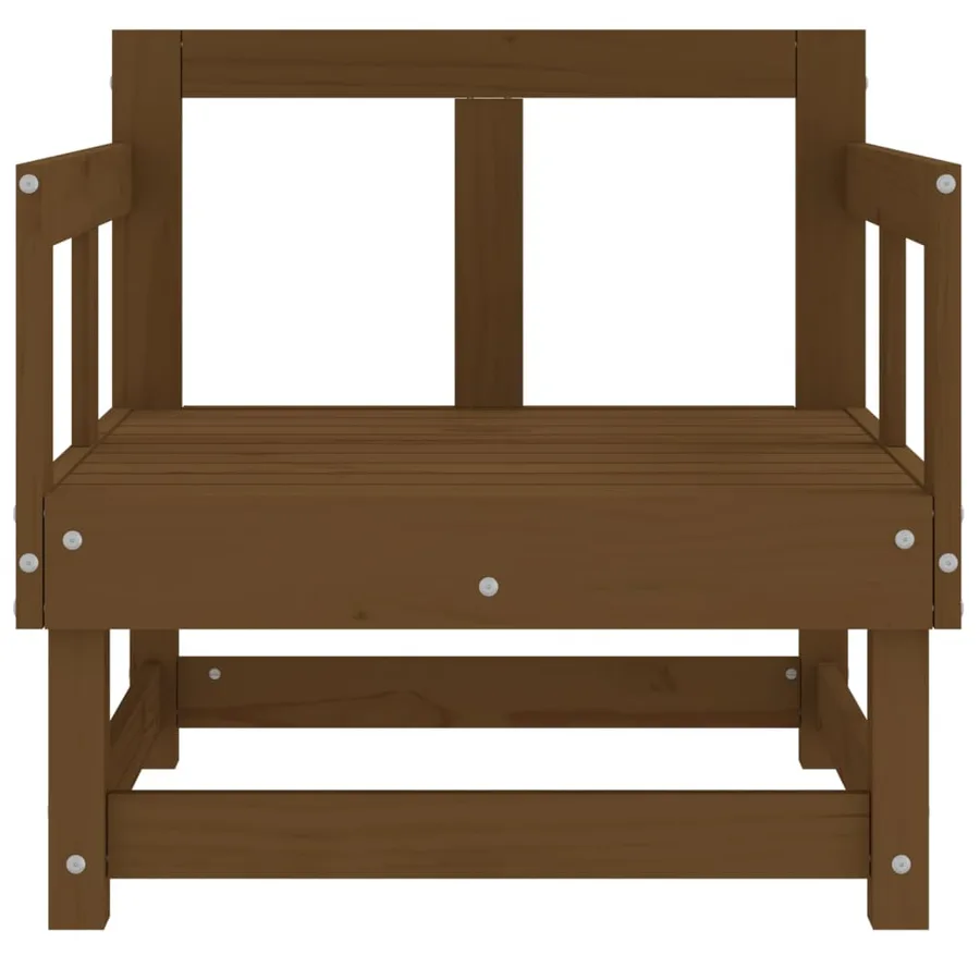 Chaises de jardin lot de 2 marron miel bois massif de pin - 4