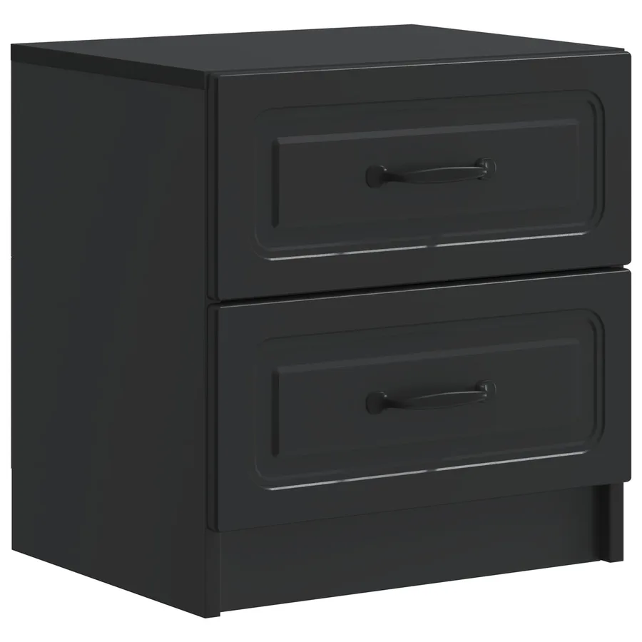 Cabinet de chevet avec tiroir 2 pcs Noir 43 x 34,5 x 44,5 cm - 5