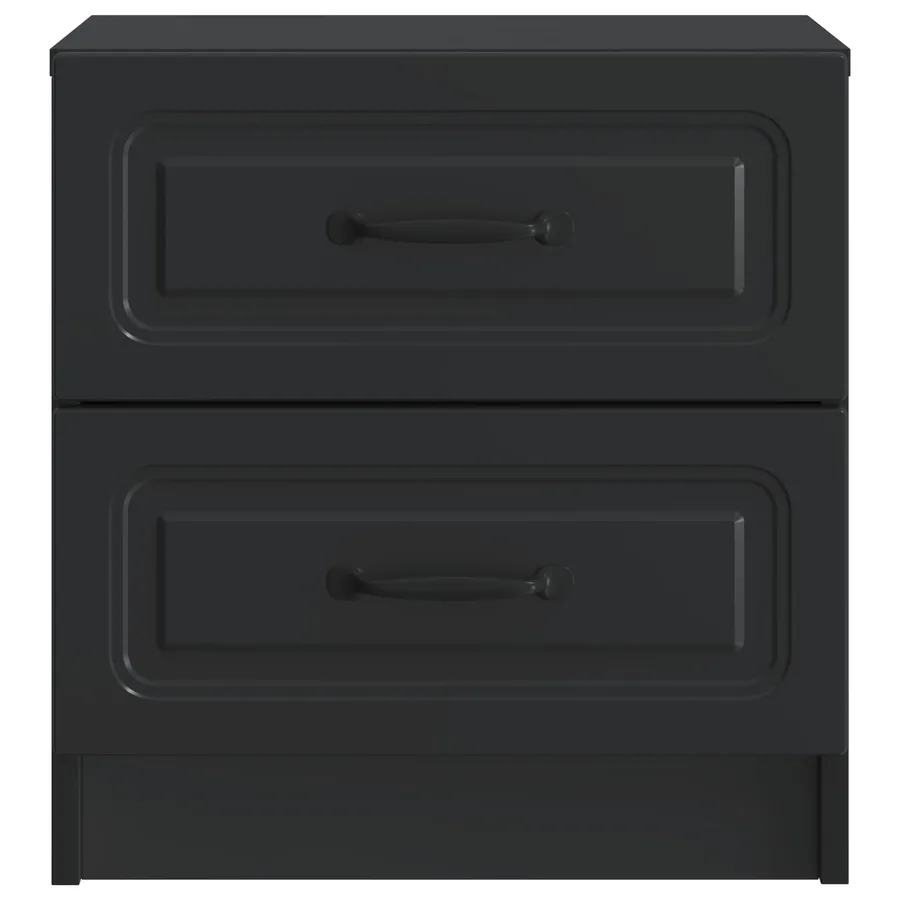 Cabinet de chevet avec tiroir 2 pcs Noir 43 x 34,5 x 44,5 cm - 7