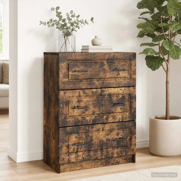 Armoire à tiroirs Chêne fumé 66 x 34,5 x 87 cm