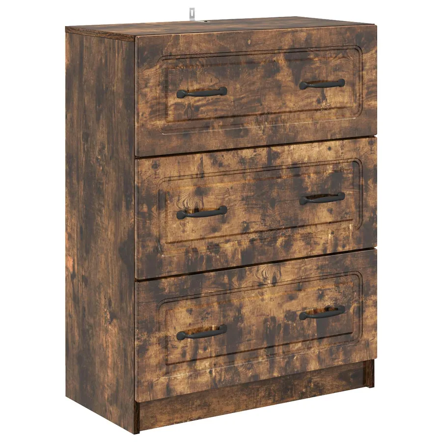 Armoire à tiroirs Chêne fumé 66 x 34,5 x 87 cm - 2