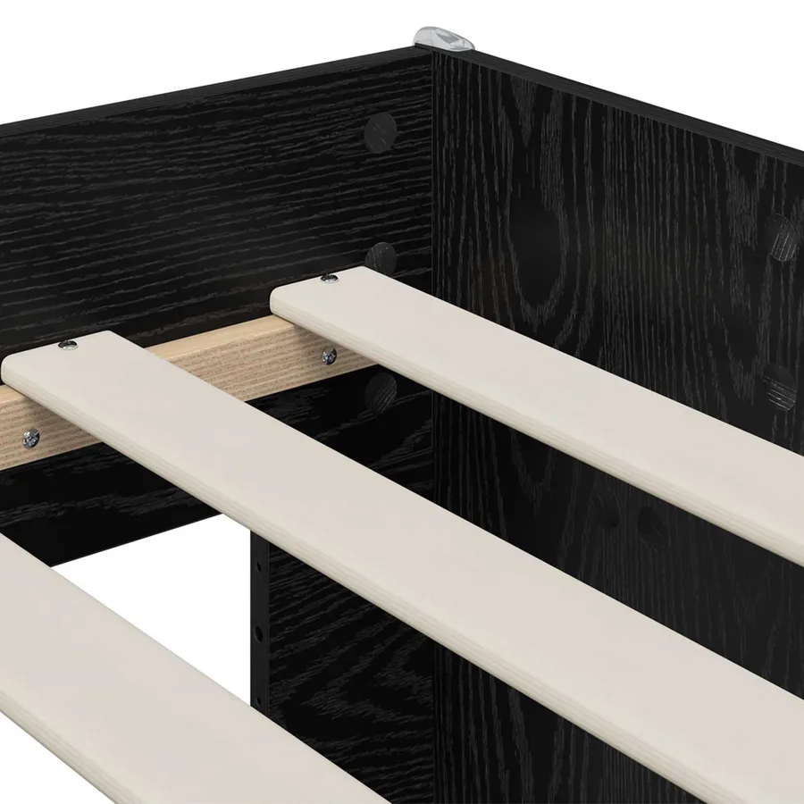 Lit haut pour enfants avec bureau Noir 80 x 160 cm - 6
