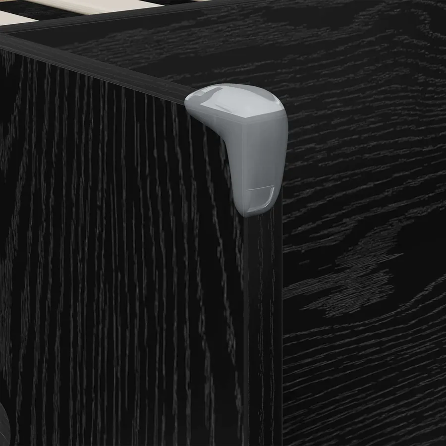 Lit haut pour enfants avec bureau Noir 80 x 160 cm - 7