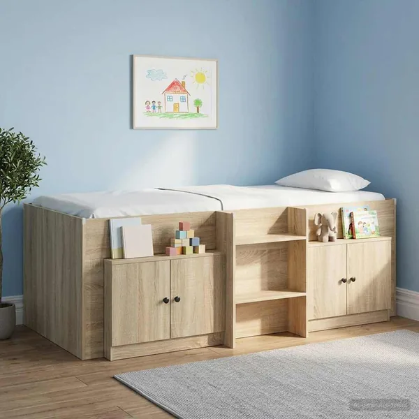Armoire de rangement pour lit mezzanine 2 pc Chêne Sonoma