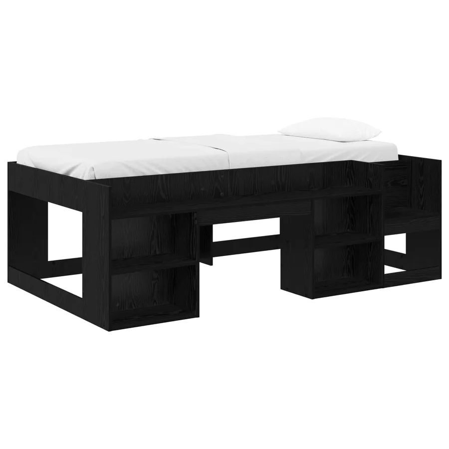 Cadre de lit pour enfants avec rangement Chêne noir 90 x 190 cm - 2