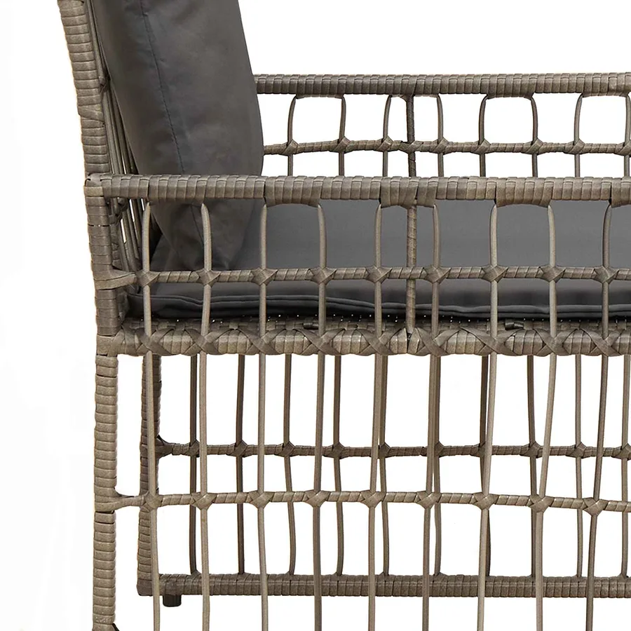 Ensemble de meubles d'extérieur 3 pcs Noir et Gris foncé - 8