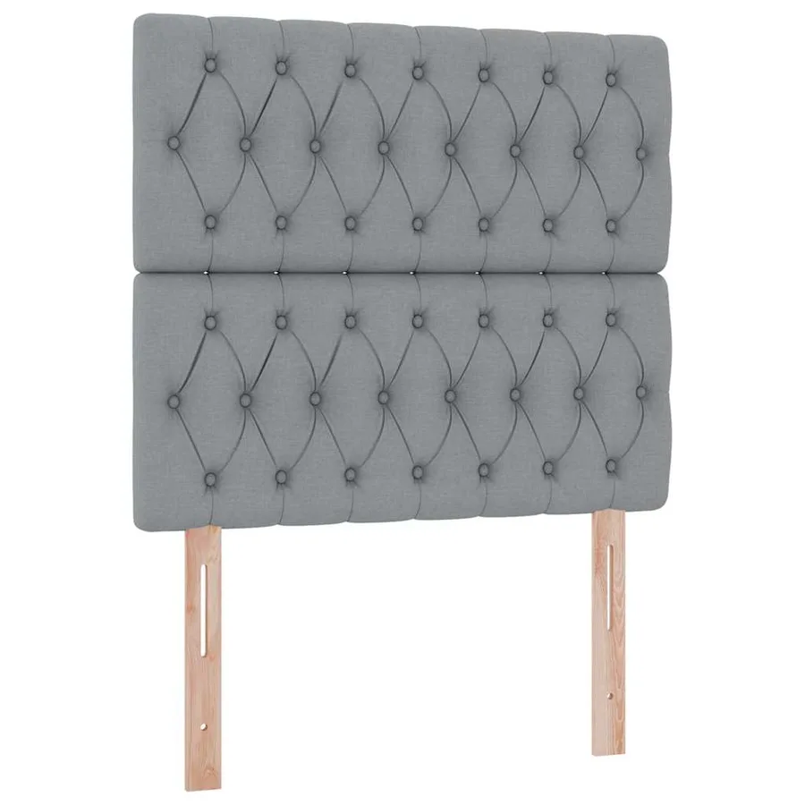 Lit avec rangement et matelas Gris clair 100 x 200 cm tissu - 9