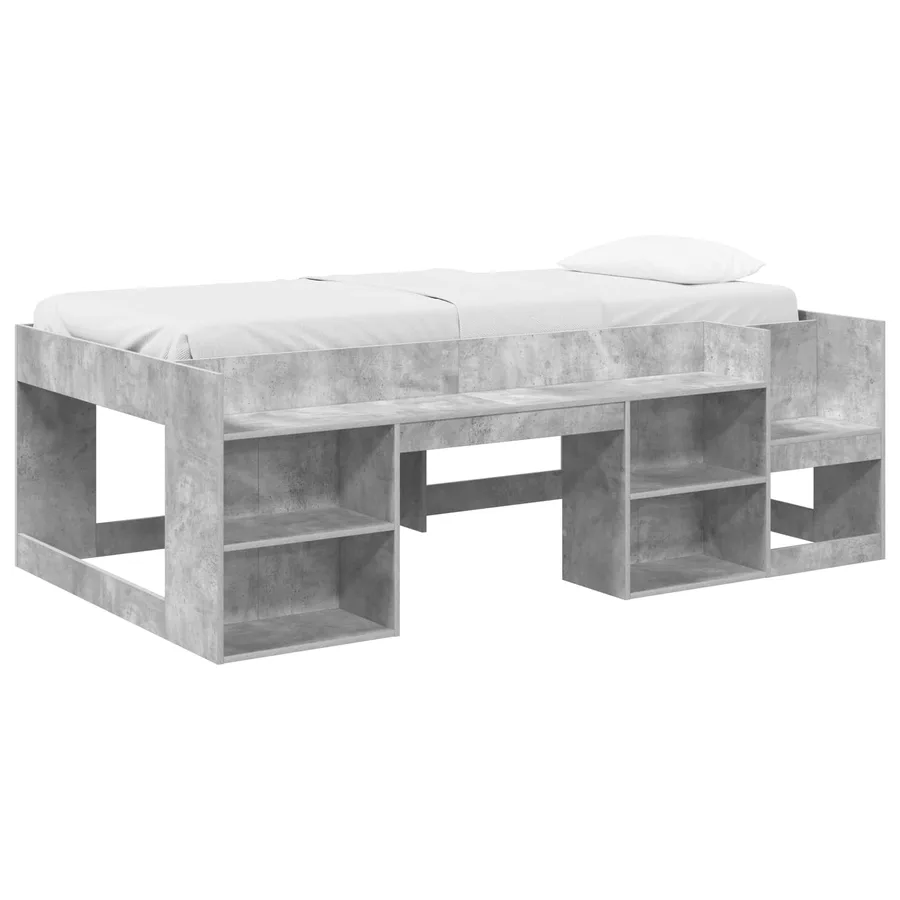 Cadre de lit pour enfants avec rangement Gris béton - 2