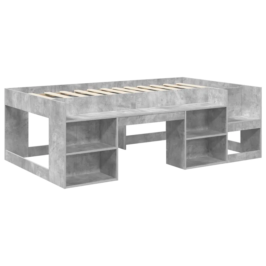 Cadre de lit pour enfants avec rangement Gris béton - 3