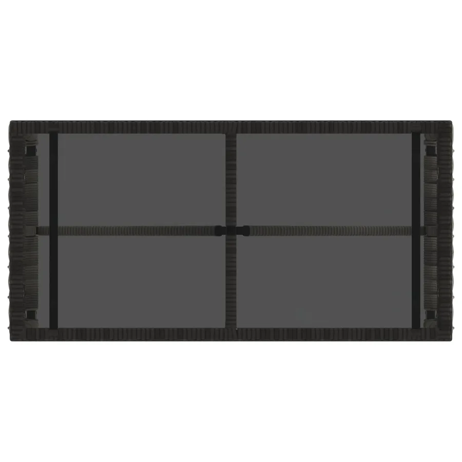 Table de jardin Gris et Noir 80 x 40 x 40 cm Rattan PE et Verre - 6