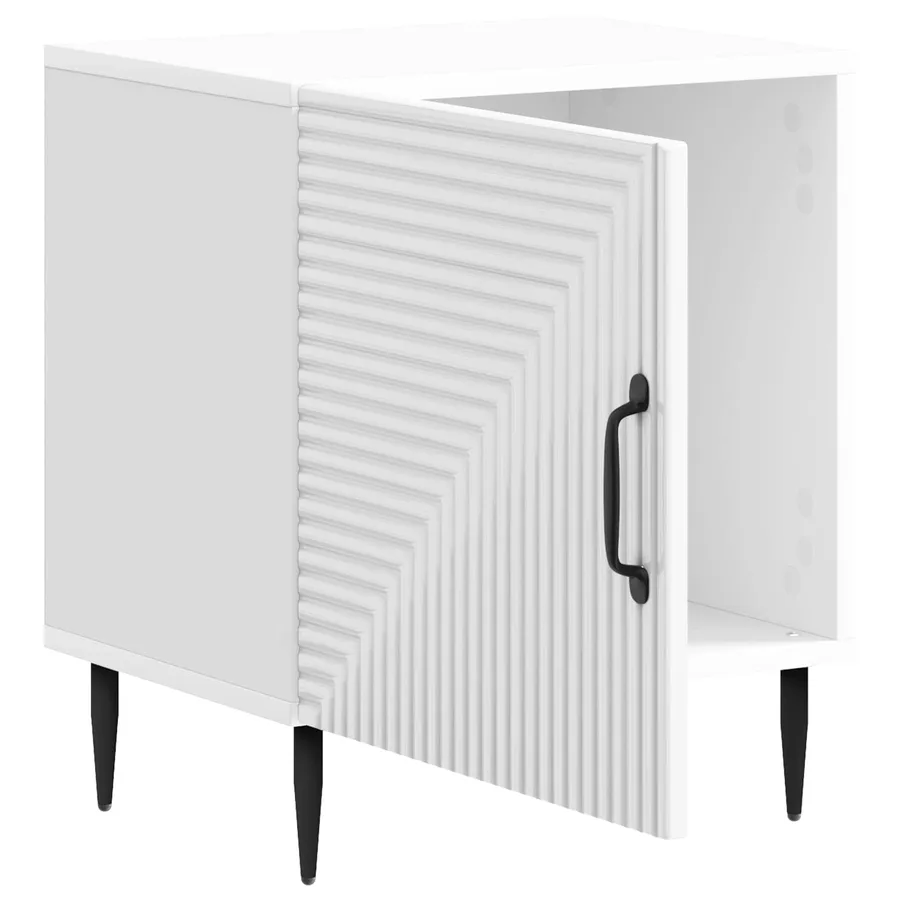 Cabinet de chevet Blanc brillant 43 x 34,5 x 50 cm - 4
