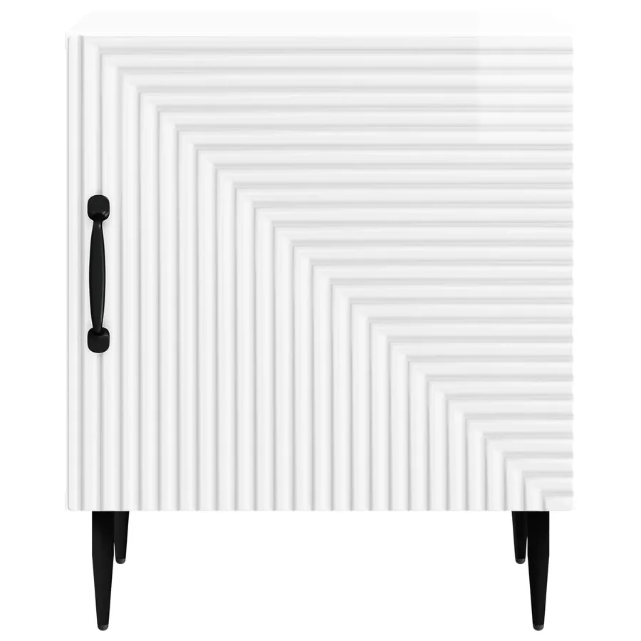 Cabinet de chevet Blanc brillant 43 x 34,5 x 50 cm - 5