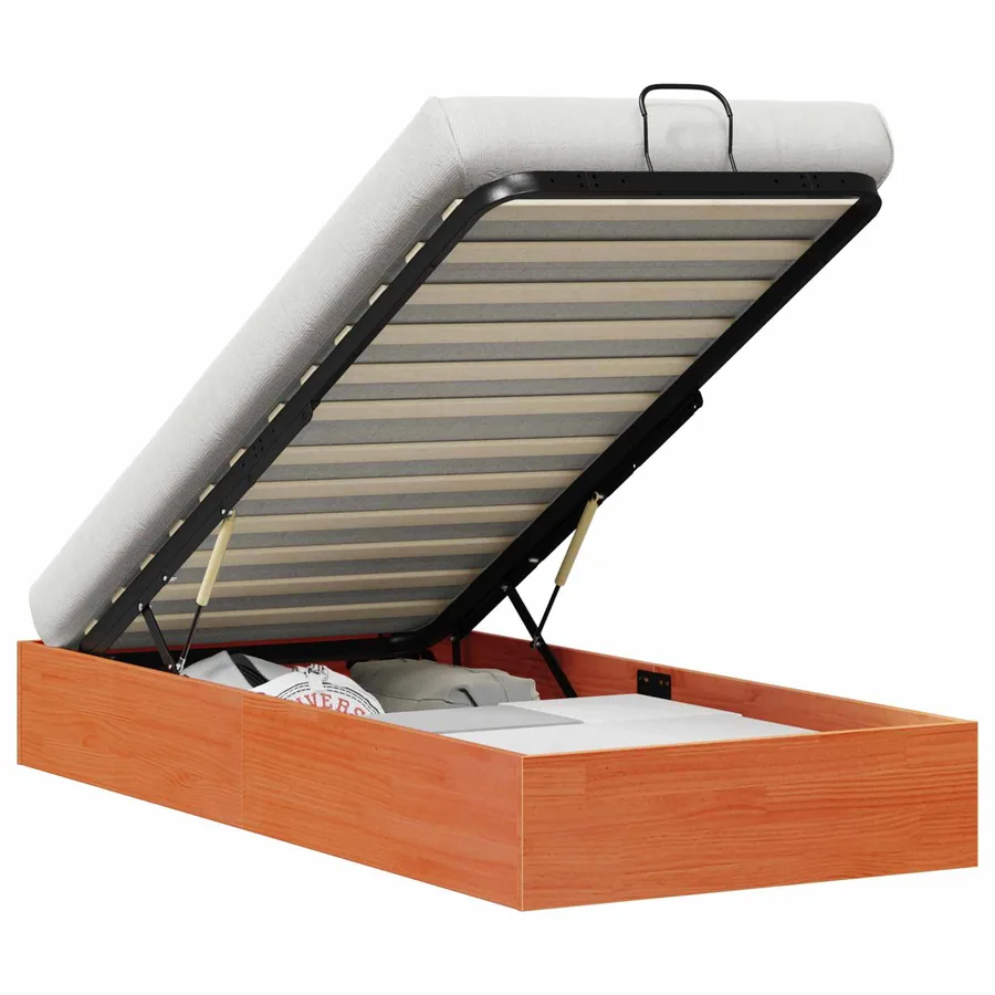 Cadre de lit ottoman avec rangement Brun Ciré 90 x 200 cm - 2
