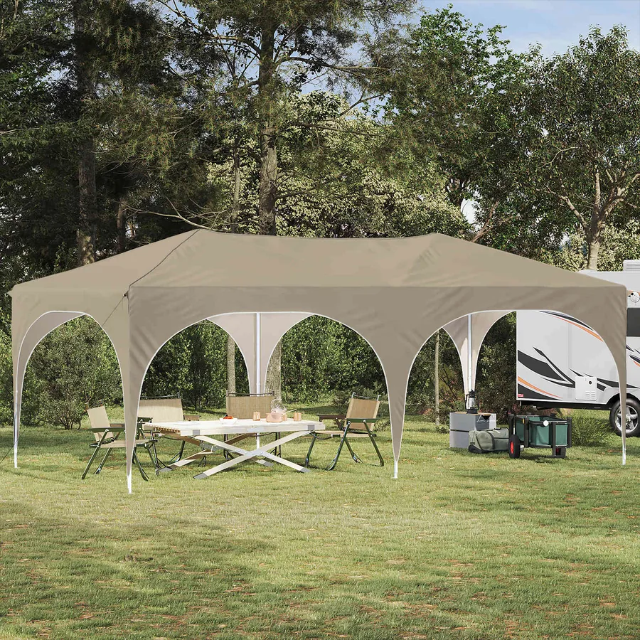 Tente de fête pop-up 575 x 288 x 245 cm Crème Tissu Oxford