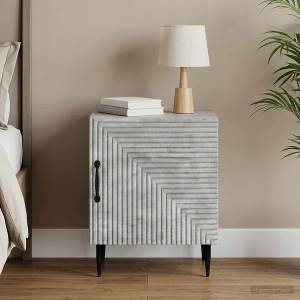 Cabinet de chevet Gris béton 43 x 34,5 x 50 cm