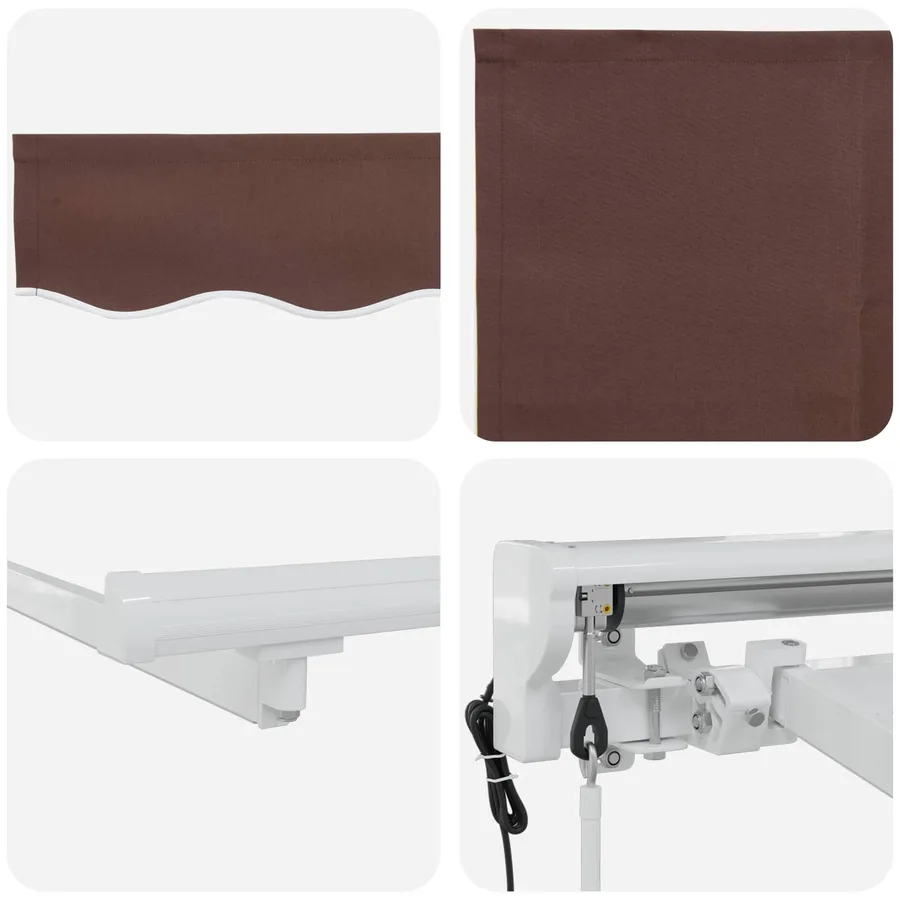 Auvent rétractable électrique Marron et blanc 2,5 x 2 m - 9