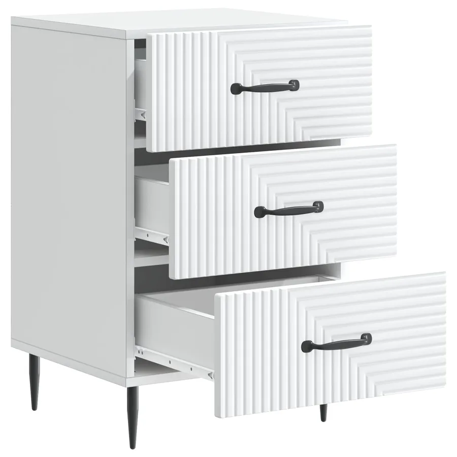 Cabinet de chevet Blanc 43 x 41 x 66,5 cm Bois d'ingénierie - 4