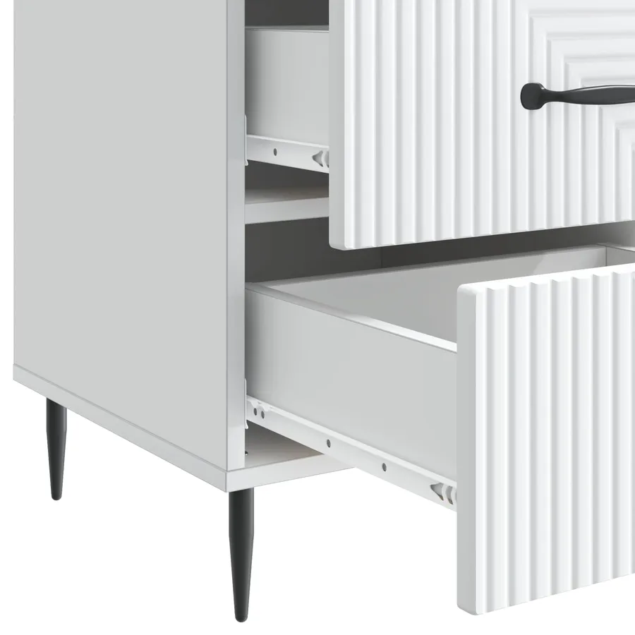 Cabinet de chevet Blanc 43 x 41 x 66,5 cm Bois d'ingénierie - 9