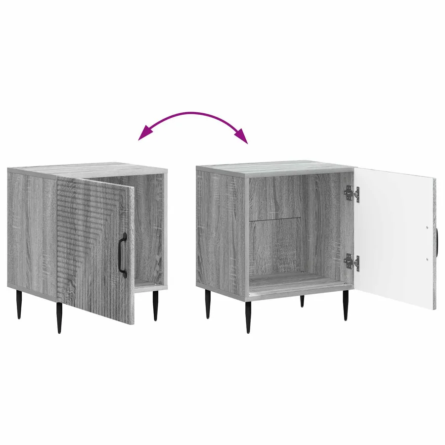 Cabinet de chevet 2 pcs Sonoma gris 43 x 34,5 x 50 cm - 12