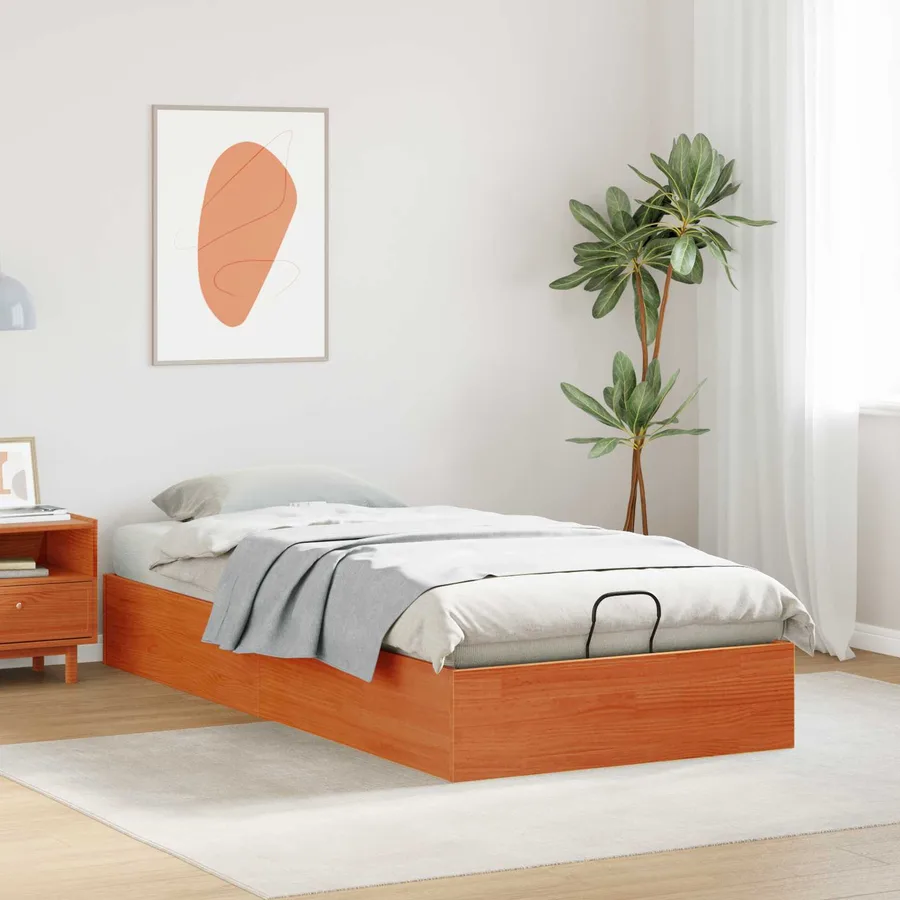 Cadre de lit ottoman avec rangement Brun Ciré 90 x 190 cm - 4