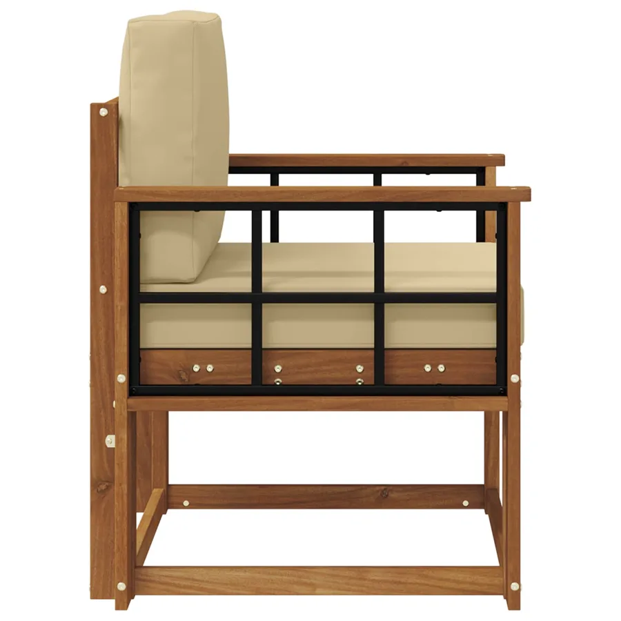 Canapé d’extérieur Bois d'acacia massif et polyester Naturel - 4