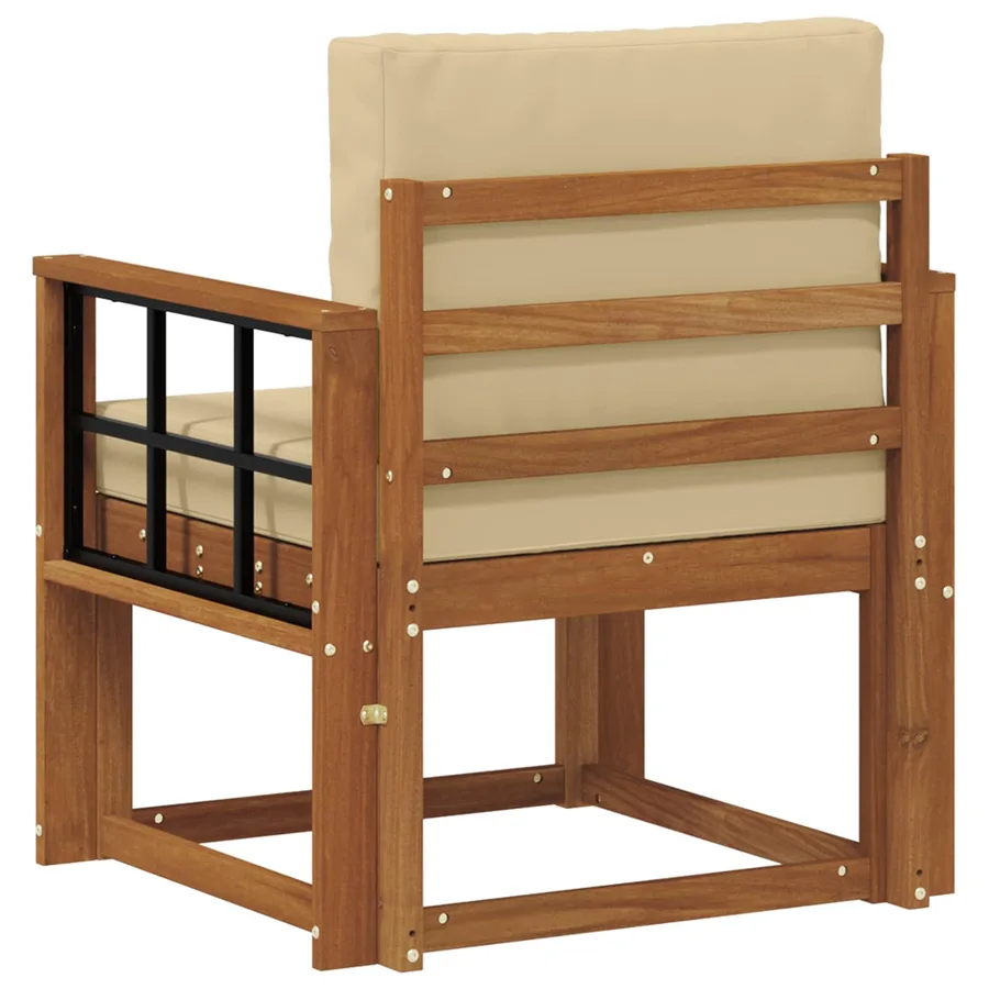 Canapé d’extérieur Bois d'acacia massif et polyester Naturel - 5
