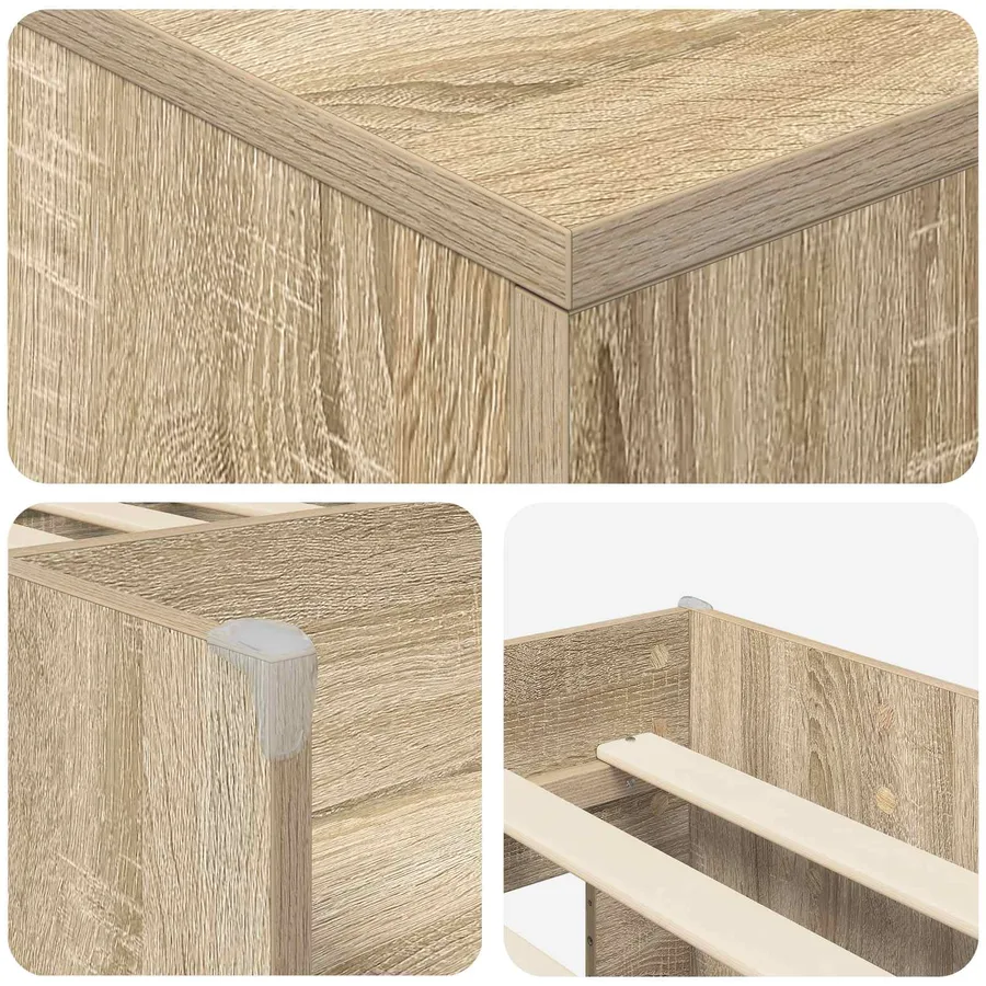 Cadre de lit en loft avec armoire avec porte 3 pc Chêne Sonoma - 6