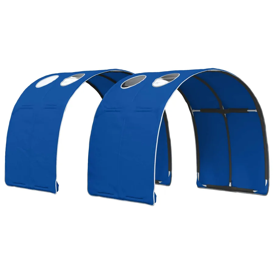 Lit avec Tunnel 4 pcs Blanc et bleu Bois d'ingénierie - 5