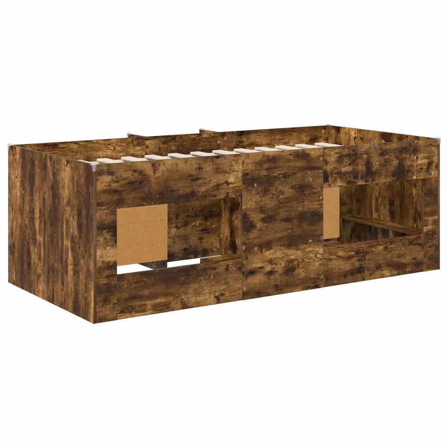 Cadre de lit en loft avec armoire avec stockage 3 pc Chêne fumé - 5